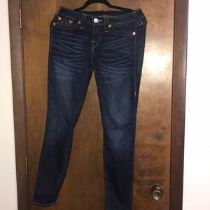 True religion dark wash jeans!!